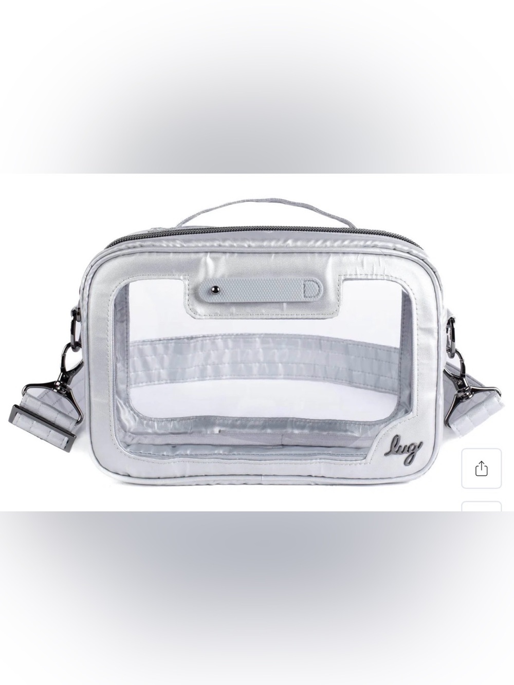lug Carriage Clearview Crossbody in Metallic Silver Bag